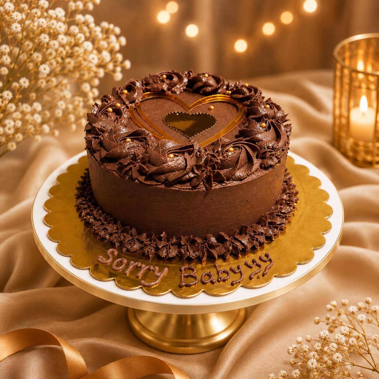 Chocolate Heart Birthday Cake