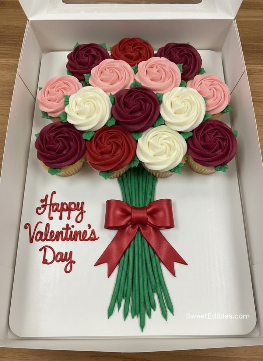 Valentine Rose Cupcake Bouquet