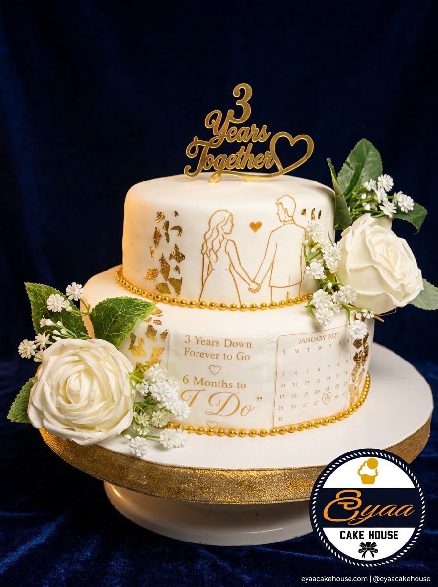 Navy Three Years Together Cake